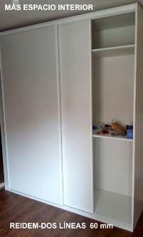 NO TENDRÁ QUE MOLESTARSE EN MEDIR, CORTAR, Y CALCULAR LA MEDIDA DE LOS PANELES, REIDEM SE LO PROPORCIONA TODO LISTO PARA ENSAMBLAR Y ATORNILLAR A LA MEDIDA DE PANEL QUE PREVIO A LA CONTRATACIÓN LE HABREMOS PROPORCIONADO, DE FORMA QUE CUANDO LLEGUE EL HERRAJE PARA LA PUERTA, TODO ESTE LISTO PARA LA CONSTRUCCIÓN DE LAS PUERTAS CORREDERAS DE SU ARMARIO. NO TENDRÁ QUE MOLESTARSE EN MEDIR, CORTAR, Y CALCULAR LA MEDIDA DE LOS PANELES, REIDEM SE LO PROPORCIONA TODO LISTO PARA ENSAMBLAR Y ATORNILLAR A LA MEDIDA DE PANEL QUE PREVIO A LA CONTRATACIÓN LE HABREMOS PROPORCIONADO, DE FORMA QUE CUANDO LLEGUE EL HERRAJE PARA LA PUERTA, TODO ESTE LISTO PARA LA CONSTRUCCIÓN DE LAS PUERTAS CORREDERAS DE SU ARMARIO.
