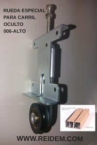 RUEDA REIDEM 006 ALTO ESPECIAL PARA INTRODUCIR EN GUÍA INFERIOR ALTA, EN DONDE SE ALOJA LA RUEDA, INCORPORA SOPORTE DE PUERTA PARA UNA MEJOR Y MÁS FÁCIL COLOCACIÓN RUEDA REIDEM 006 ALTO ESPECIAL PARA INTRODUCIR EN GUÍA INFERIOR ALTA, EN DONDE SE ALOJA LA RUEDA, INCORPORA SOPORTE DE PUERTA PARA UNA MEJOR Y MÁS FÁCIL COLOCACIÓN
